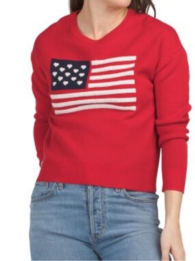 Kaily K Long Sleeve Flag Sweater